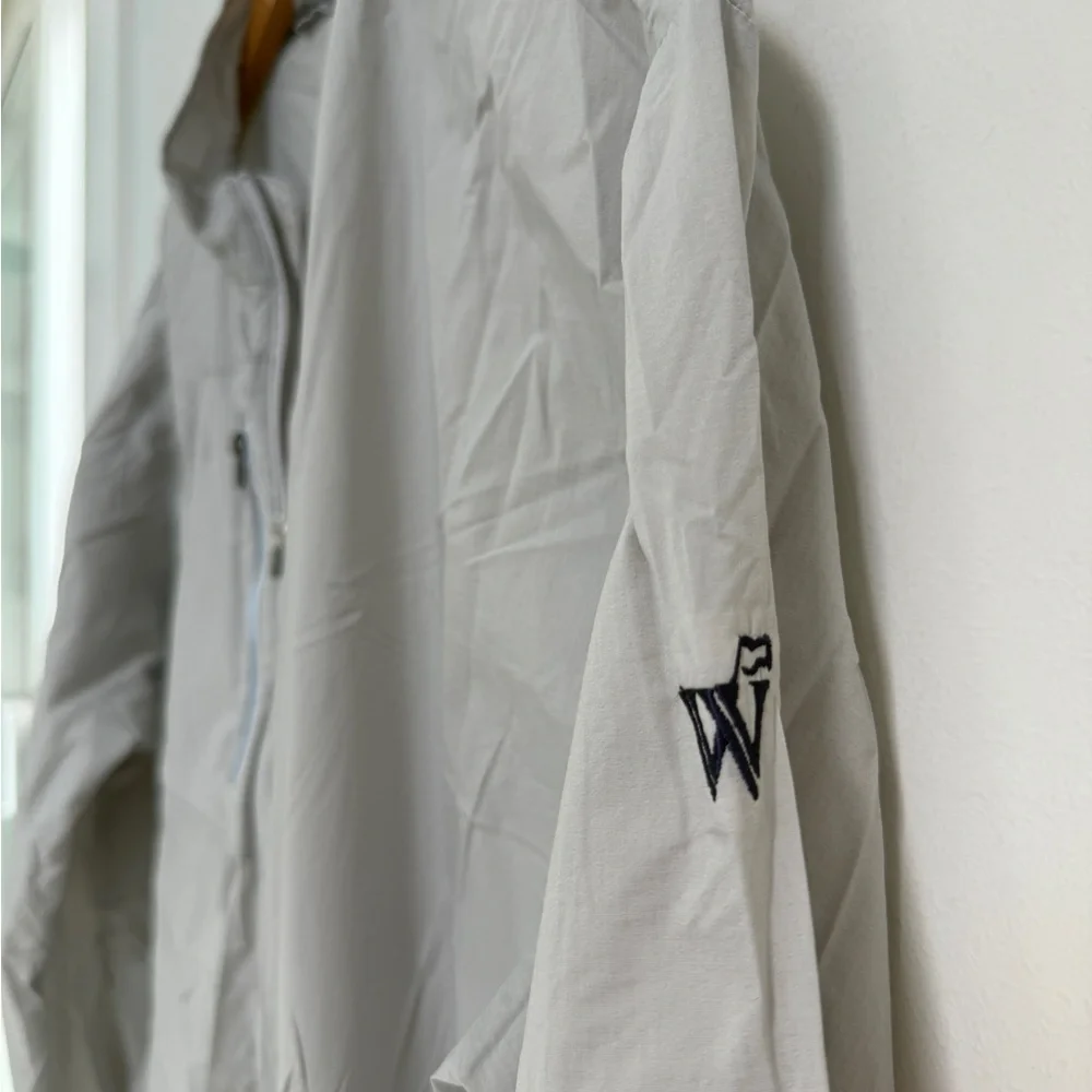 Peter Millar Featherlight Gray Golf Lightweight Wind Jacket Full Zip Size Medium